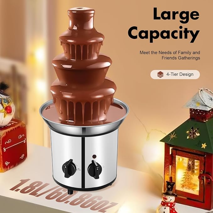Chocolate Fountain Machine, Electric Chocolate Melting Fountain Machine, 4 Tier Chocolate Fountain Machine