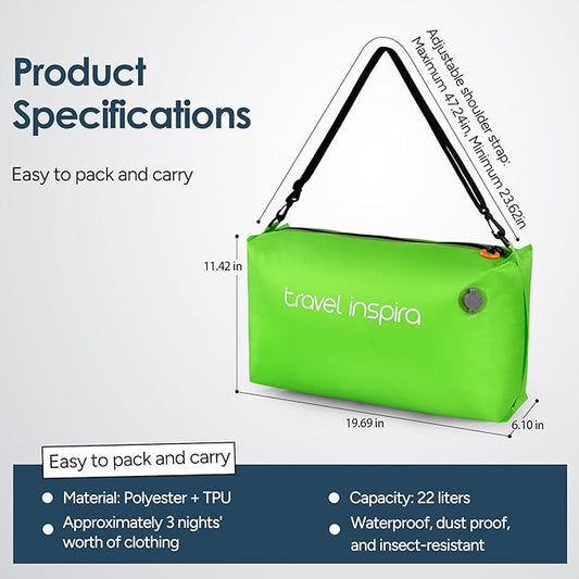 Vacuum Bags for Travel Luggage, Reusable Compression Bags for Carry On Suitcases and Backpack, Vacuum Seal Packing Cube for Cloth (1PC No Pump)