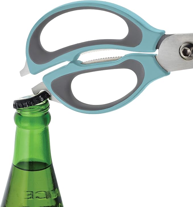 Farberware 4-in-1 Kitchen Shears, 2-Piece, Aqua and Gray