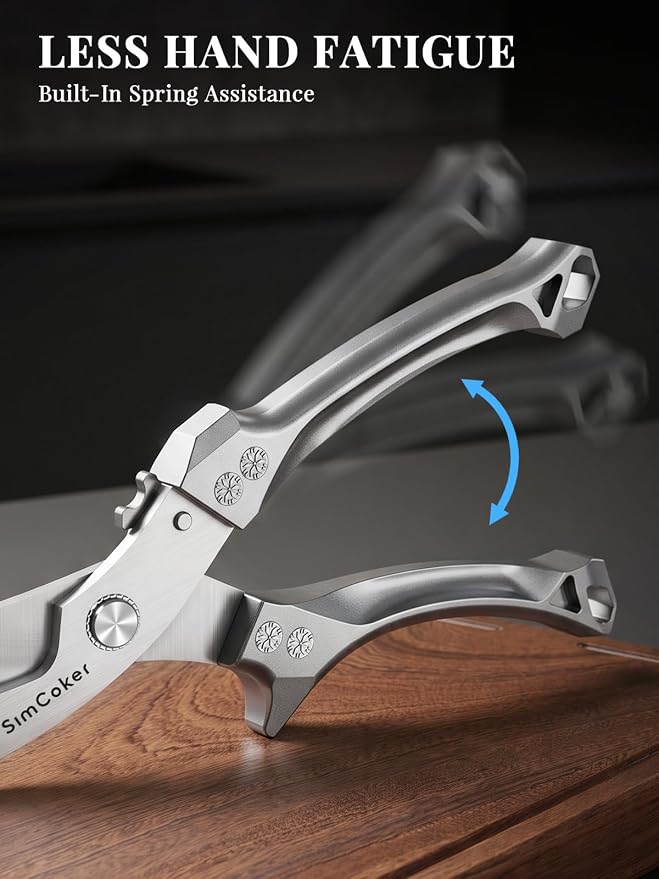 Heavy Duty Poultry Shears, Better Control for Chicken & Turkey Prep | 3.5mm 420J2 blades with a 304 spring, heavy-duty poultry shears for joints, backbones and turkey prep, dishwasher safe