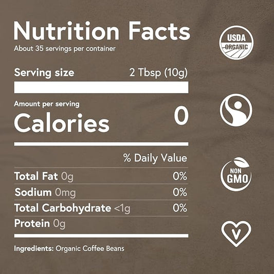 Fabula Coffee Half-Caff Medium Roast Whole Beans - Organic - Low Acid - Single Origin - Non-GMO - Mold Free - 12 Ounces