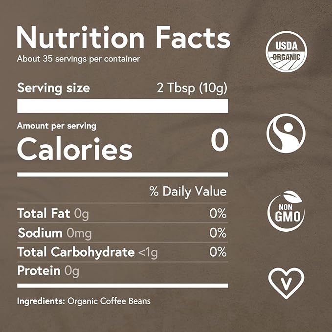 Fabula USDA Organic Espresso Coffee, Freshly Ground Espresso Low Acid Coffee, Non-GMO, No Molds, Mycotoxins Pesticides Free, Single Origin Coffee 12 oz