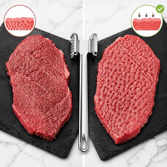 Meat Tenderizer Tool – Dual-Sided Meat Tenderizer Hammer Mallet & Heavy Duty Pounder For Tenderizing Steak, Beef and Fish