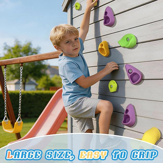 32 PCS Rock Climbing Wall for Kids,Rock Wall Climbing Holds,Adults Climbing Wall Grip Kits Holds Up to 230 lbs for Outdoor Indoor Home Playground Climbing Wall Holds（Pastel Color）