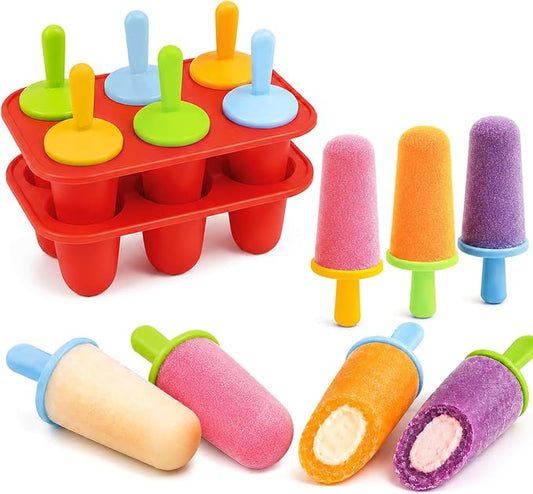 Stuffed Popsicle Mold for Toddler, 2-in-1 Double Layer Ice Pop Mold, Makes 12 Pops, DIY Center-Filled Frozen Healthy Treats, Non-BPA Silicone Popsicle Molds for Kids & Adults