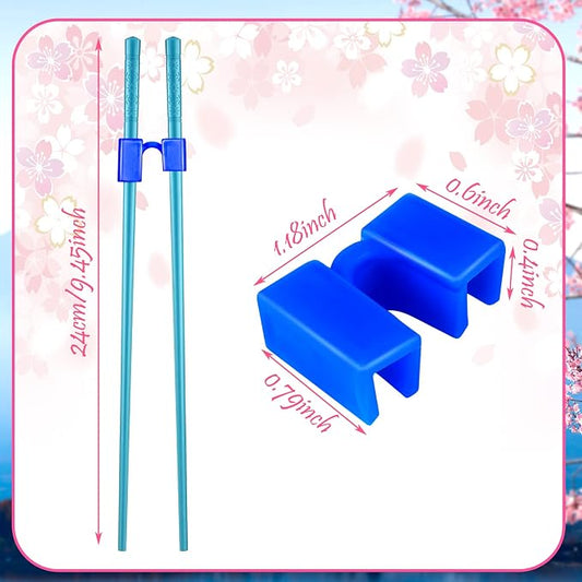 5 Pairs Reusable Chopsticks Helpers Training Chopstick for Beginner Replaceable Practice Chopsticks Non-slip Training Chopstick for Adults Learner(Alloy,Mixed Color)