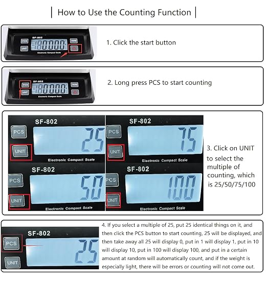 Copkim Large Digital Kitchen Scale 66LB 30kg Commercial Food Scale Stainless Bread Scale with LCD Display Commercial Weighing Devices for Baking Cooking(Black)