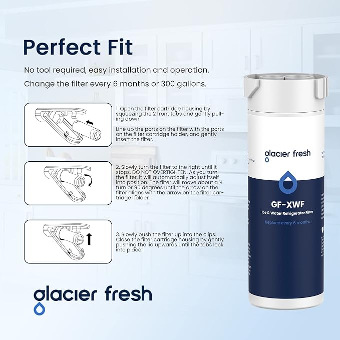 GLACIER FRESH XWF Replacement for GE XWF Refrigerator Water Filter 1 Pack