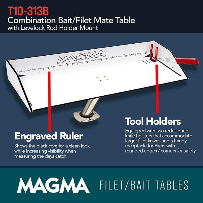 Magma Products Combination Bait/Filet Mate and Levelock Rod Holder Mount