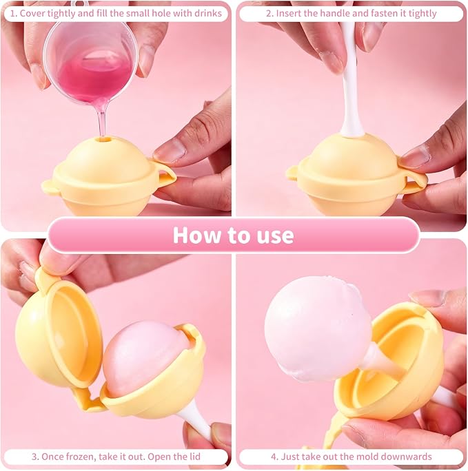 Silicone Lollipop Ice Cream Maker, 2026 New Homemade Popsicle Molds, DIY Popsicle Maker, Lollipop Ice Cream Mold, Reusable Popsicle Molds （4pcs）
