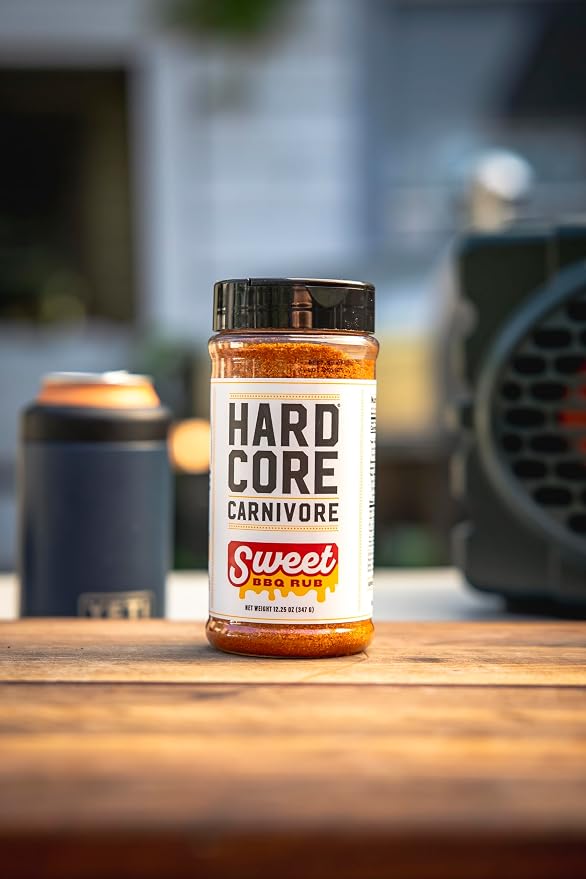 Hardcore Carnivore Sweet BBQ Rub for Pork, Ribs & Chicken, 12.25oz | Sweet and Savory BBQ Rub Perfect for Ribs, Pulled Pork and Chicken. MSG-Free & Gluten Free