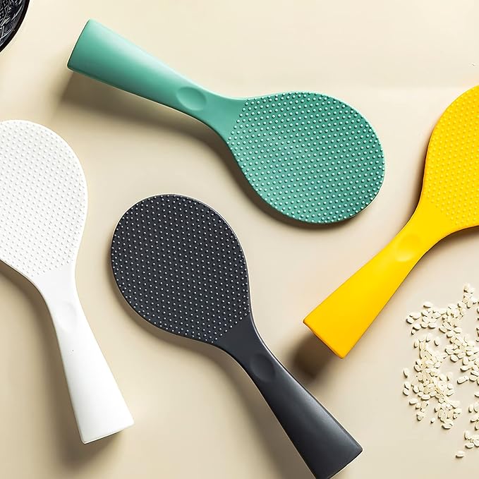 Silicone Standing Rice Spatula with Non-Stick Paddle, Heat Resistant Rice Cooker Spoon, Serving Spoon(Aqua)