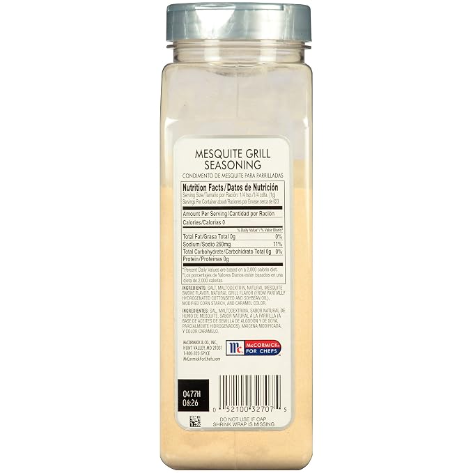 McCormick Culinary Mesquite Grill Seasoning, 22 oz - One 22 Ounce Container of BBQ Mesquite Seasoning for Premium Slow-Smoked Flavor, Best on Grilled Steaks, Chicken, Vegetables and More