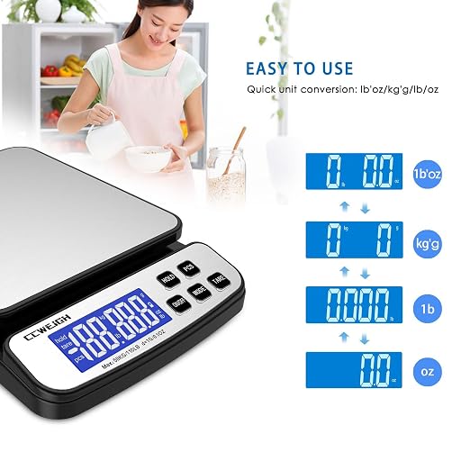 Digital Shipping Scale 110 lbs x 1g with Hold and Counting Function Mail Scale Postage Scale for Shipping Packages,Postal Scale for Warehouses, Homes, Offices, and Courier Companies