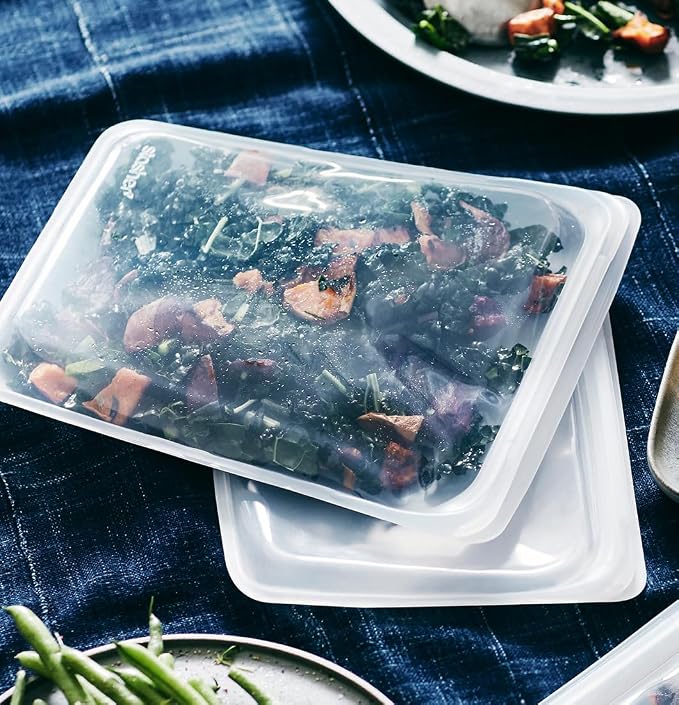 Stasher Reusable Half Gallon Silicone Food Storage Bag, Clear, 64 oz | Food-Safe Silicone, Freezer, Sous Vide, Microwave, Dishwasher, Oven Safe, Meal Prep, Bulk Storage, BPA-Free, Eco-Friendly
