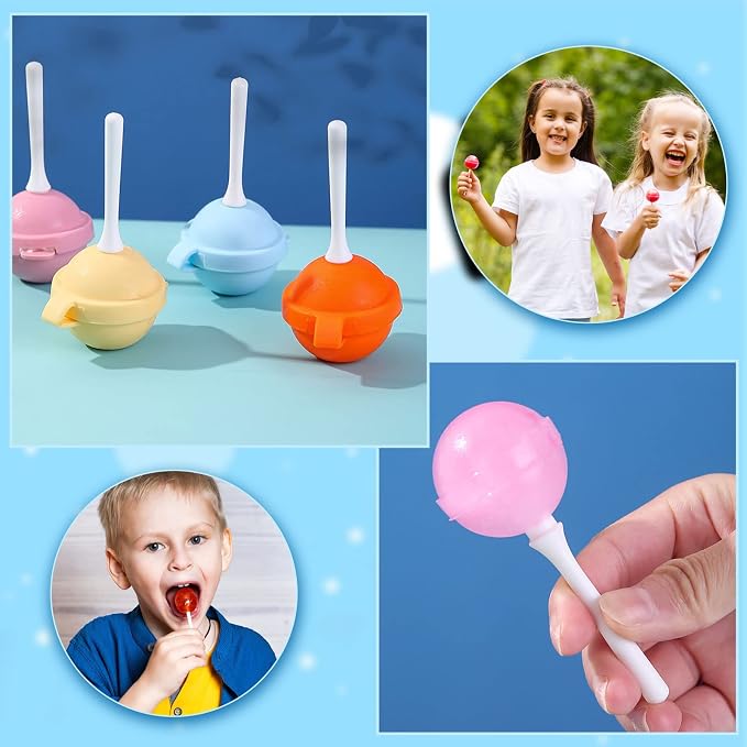 8 Pack Silicone Lollipop Popsicle Molds, BPA Free Reusable Ice Cream Molds with Sticks, DIY Homemade Freezer Treat Maker (Pink/Yellow/Orange/Blue)