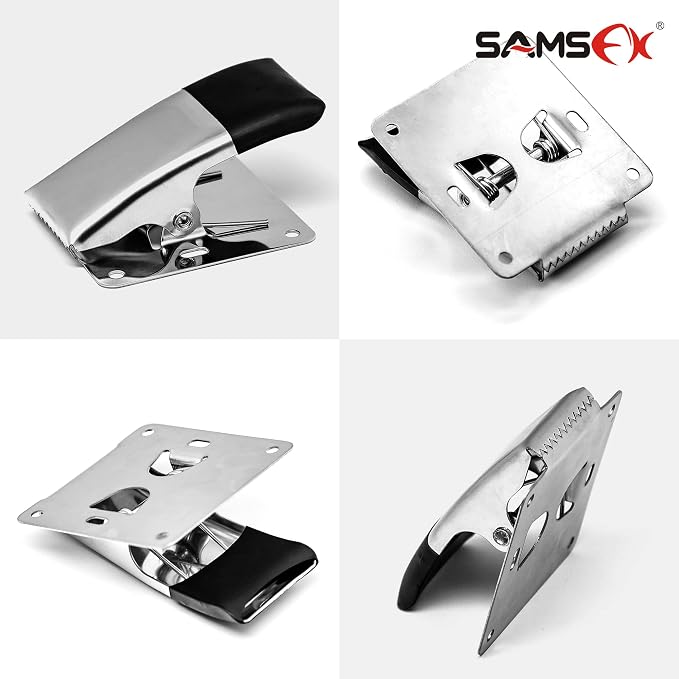 Fish Cleaning Board Tools Fillet Clamp w/Screws Deep-Jaw Fish Tail Clip Board for Scaling Table Bait (Fish Clamps with Black Grip)