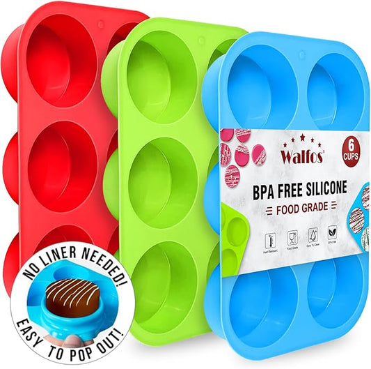 Silicone Oreo Cookie Mold, Walfos Round Cylinder Chocolate Covered Oreos Molds, BPA Free and Non-Stick, Perfect for Cookies, Oreos, Candy, Soap, Cupcake, Pudding, Jello, Set of 3