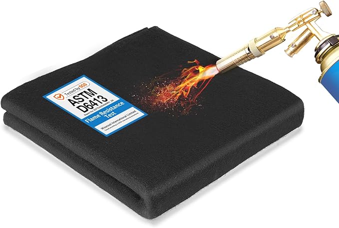 WISSCOOL 10MM Thick 20x20 Inch Fireproof Welding Blanket, Double Side Heat Pad Fire Resistant Mat Carbon Felt Cloth Flame Retardant Fabric Protector for Soldering Firepit Smoker