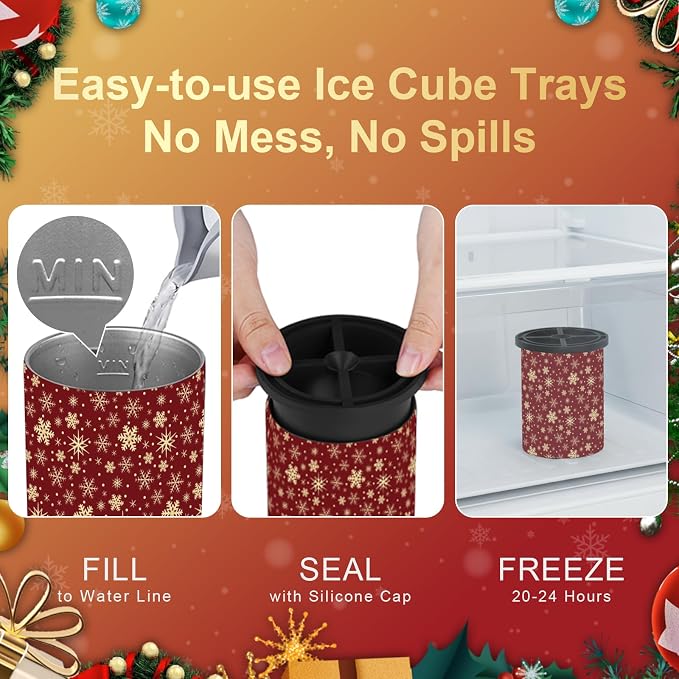 Clear Ice Cube Maker - 2.5" Round Ball - Stainless Steel Clear Ice Cube Molds - Sphere Mold & Christmas Gift for Cocktails, Drinks & Bourbon, Whiskey Gifts for Men Women Dad(2 Packs)