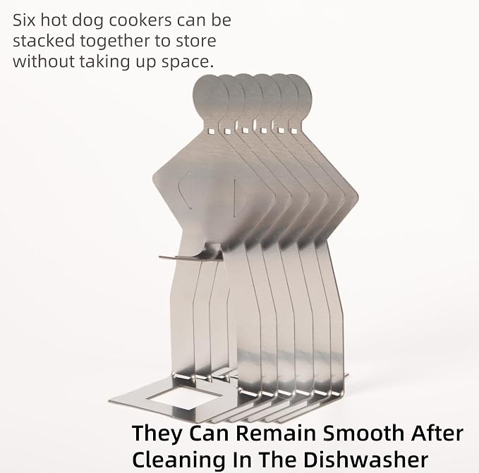 4 PCS Funny BBQ Stand Man Hot Dog Holder-Reusable Stainless Steel Hotdog and Sausage Stand-Portable Hot Dog Roaster-Barbecue Grill Accessories-Ideal For Camping And Party Gifts (6)