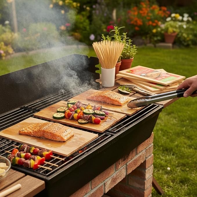 12pk Cedar Planks for Grilling Salmon,11"x 5" Better Smoking, Add Smoky Flavor to Salmon, Veggies, Restaurant Quantity