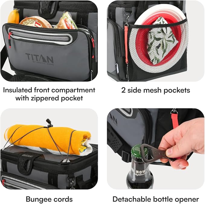 Titan by Arctic Zone Deep Freeze Cooler - Zipperless Hardbody Cooler - Deep Freeze Insulation, HardBody Liner, and SmartShelf