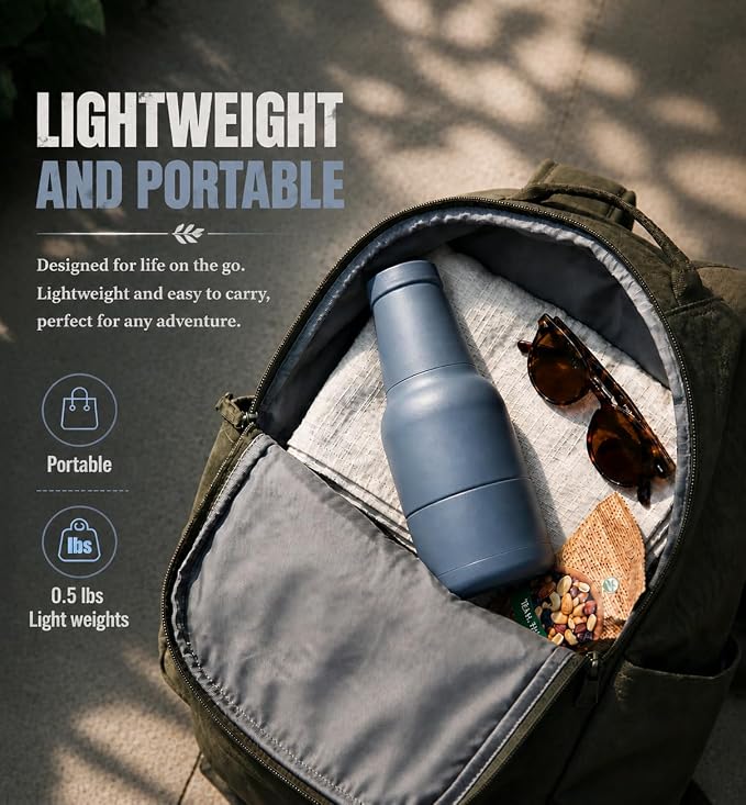 Beer Gift for Men, Lightweight Modelo Beverage Beer Bottle Cooler w/Beer Opener - Double Walled Stainless Steel 12oz. Modelo Beer Bottle Insulator Holder(Navy Blue)