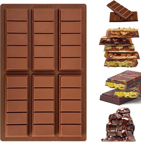 Chocolate Bar Mold Deep, Thick Silicone Dubai Chocolate Bar Molds Knafeh Pistachio Break Apart Candy Stuffed Bar Molds