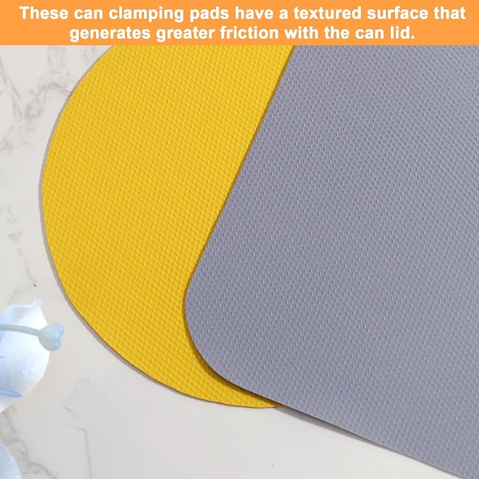 LUTER 4pcs Jar Opener Gripper Pads for Kitchen & Coasters(Yellow, Gray) | Non-slip Rubber Jar Grippers Multi-function Jar Opener for Seniors Weak Hands Bottles Cans and Daily Kitchen Use