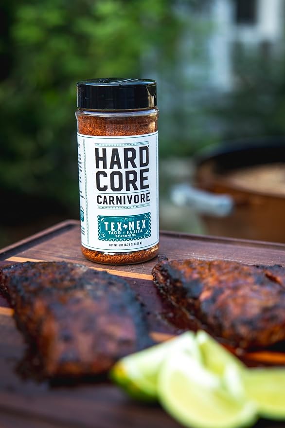 Hardcore Carnivore Tex Mex Grilling Seasoning, Taco & Fajita, 10.75oz | Texas-Made Spice Blend with Chili Powder, Cumin & Garlic - Great on Chicken, Beef, Nachos & Enchiladas MSG-Free & Gluten Free