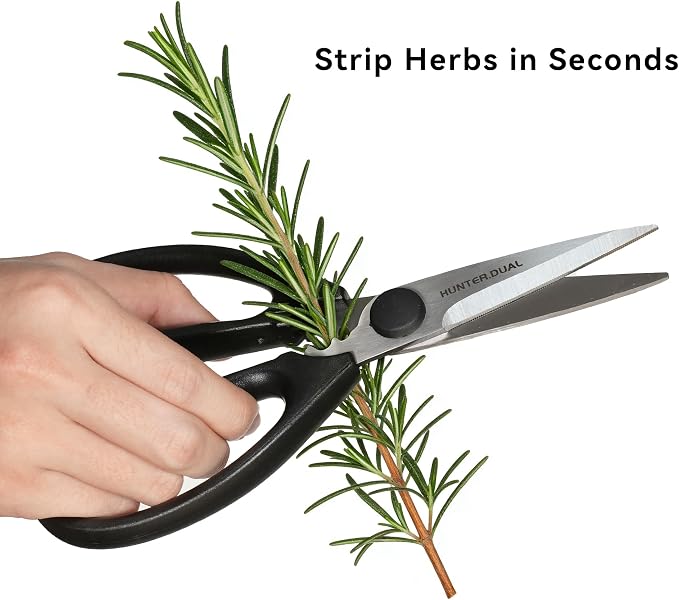 Kitchen Scissors for Food, HUNTER.DUAL Heavy Duty Come Apart Poultry Shears for Cooking, All Purpose for Cutting Chicken, Meat, Fish & Vegetables (Black, 8.26 Inch)
