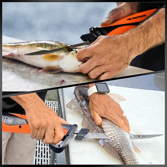 KastKing Speed Demon 110v Electric Fillet Knife for Fish | 7'' & 9'' Blades, 420 Stainless Blade, 15500 RPM AC Motor, Non-Slip Grip & Safety Lock, 8 Foot Power Cord, Protective Case