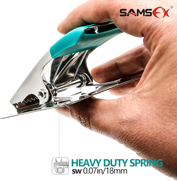 Fish Cleaning Board Tools - Fillet Clamp w/Screws Deep-Jaw Fish Tail Clip Board for Scaling Table Bait with Green Grip