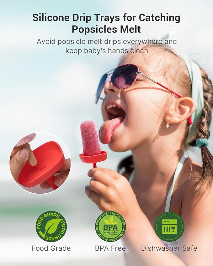 Popsicle Molds for Kids, 9 Pieces Popsicles Molds Silicone BPA- Free Popsicle Maker Ice Pop Molds Ice Pops Maker DIY Handmade Popsicles Molds for Kids Adults with Popsicle Sticks+Popsicle Bags, Blue