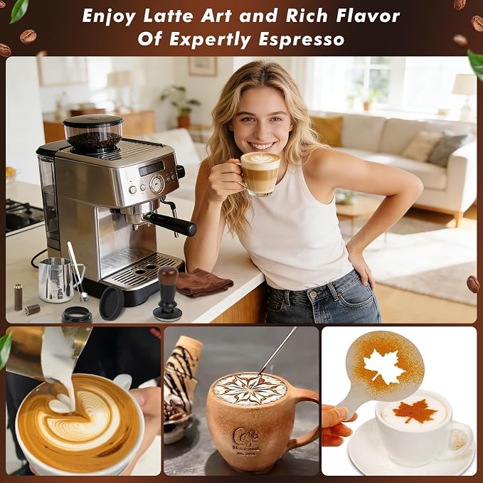 Y-Step 51mm Espresso Accessories Kit, 25 PCS Espresso Tamper Kit Coffee Tamper Set, with 51mm Espresso Tamper, Puck Screen and Dosing Funnel, WDT Tool, Latte Art Kit, Espresso Tools for Barista