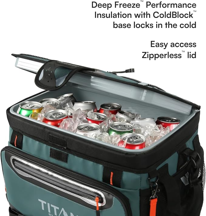 Titan by Arctic Zone Deep Freeze Cooler - Zipperless Hardbody Cooler - Deep Freeze Insulation, HardBody Liner, and SmartShelf