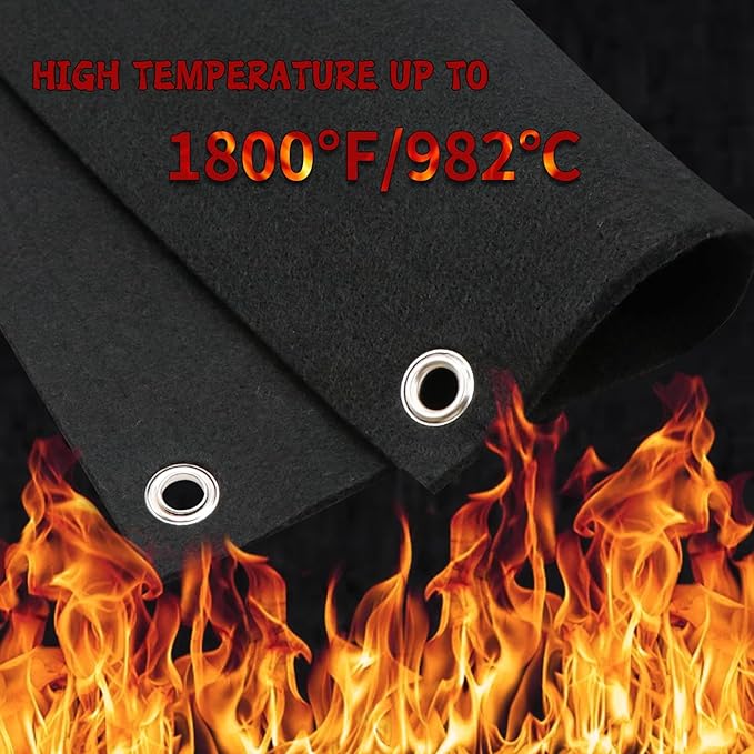 kaidun Welding Blanket Fireproof for Soldering Plumbing, 2 Pack 12'' x 12'' | Opening Shape, Welding Blanket, Heat Shield Mat, Fire Flame Resistant Cloth, for Brazing Copper Pipe, HVAC Torch Protector