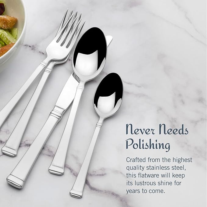 Mikasa, Harmony Flatware Service for 4, 20 Piece Set, 18/10 Stainless Steel Silverware Set