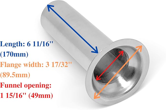 #22 Stainless Steel 2 Inch Meat Bag Filling Tube for Meat Grinder
