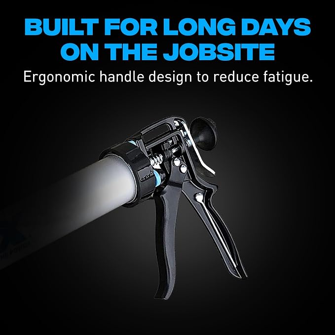 OX Pro Sausage Caulking Gun - 20 oz - 12:1 Thrust Ratio | Heavy duty dual-use sealant gun, standard tube and sausage pack compatible, tool-free conversion, integrated cartridge cutter