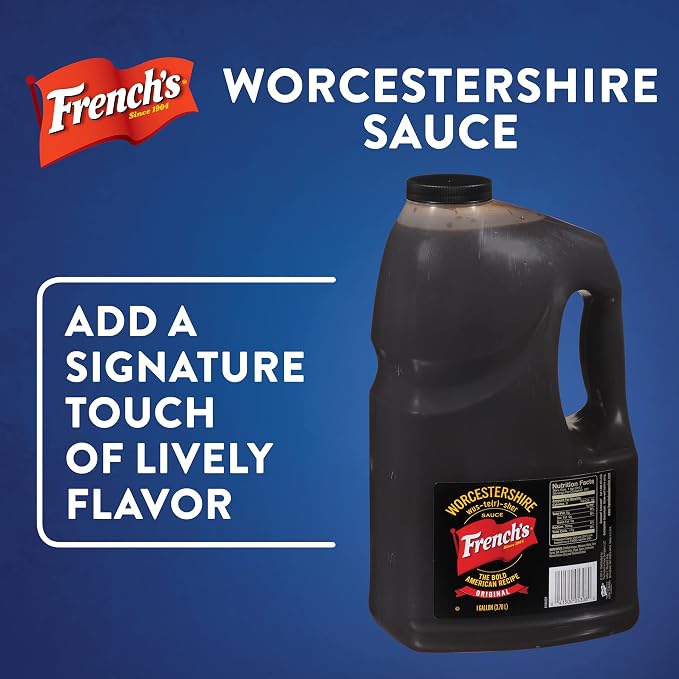 French's Worcestershire Sauce, 1 gal - One Gallon Container of Gluten-Free Worcestershire Sauce, Perfect as Meat Tenderizer, Marinades, Sauces and More (Pack of 2)
