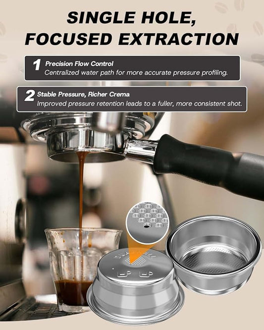 [1 Pack] 54mm Dual Wall Espresso Basket for Breville 2-Cup,Classic Series | 18-22g capacity. Compatible with Breville 54mm espresso machines, including Bambino, Barista Express, Pro & more