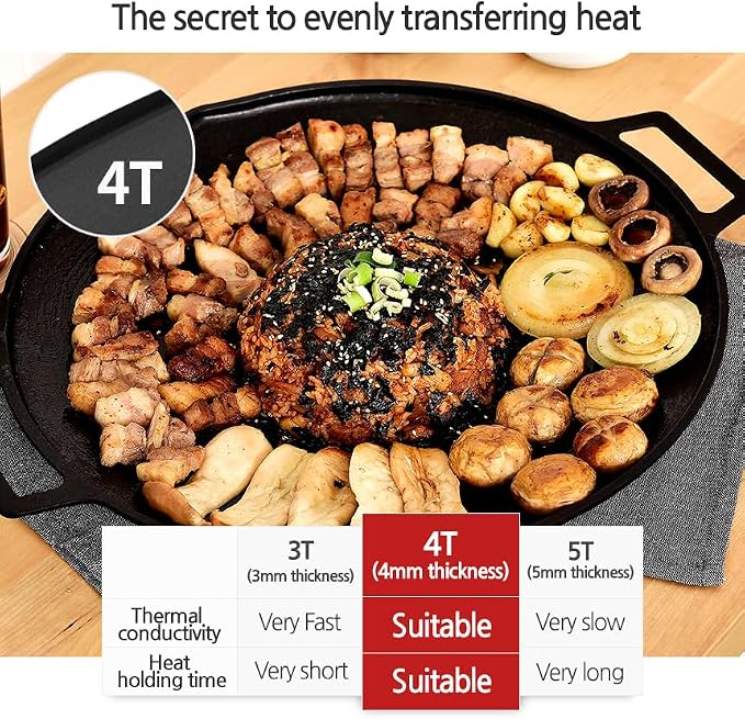 Korean BBQ 3 IH Griddle Grill Pan with Bag, Nonstick Coating, All Stove(Gas, Electric & Induction),Indoor Outdoor Griddle(16in)
