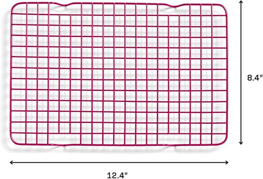 Great Jones Little Chill Wire Cooling Rack (Raspberry) | Nonstick Baking Rack, Heavy-Duty Aluminized Steel | Fits Quarter-Sheet Pans for Cooking and Baking | Oven-Safe 450°F, Dishwasher-Friendly