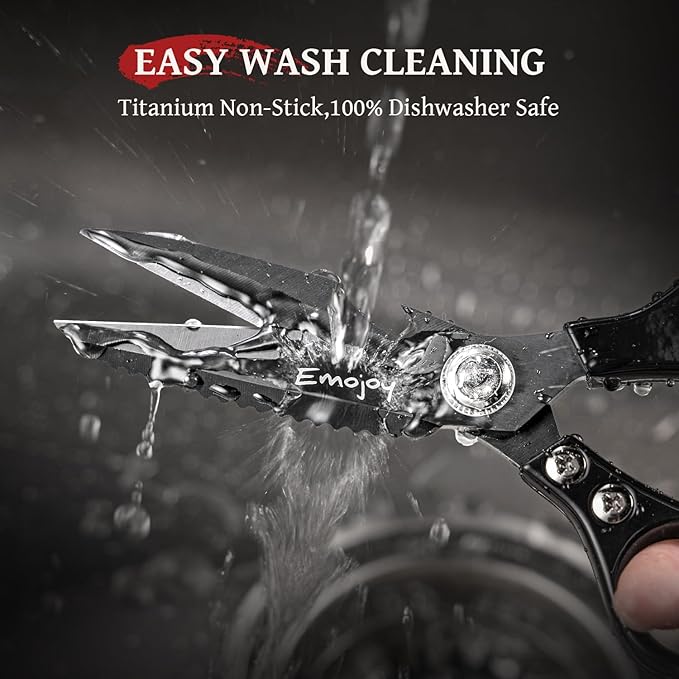 Kitchen Scissors All Purpose, Kitchen Shears Titanium Heavy Duty for Food, Meat, Herb & Poultry, Japanese Steel Blades, Professional Multi-Purpose Cooking Scissors
