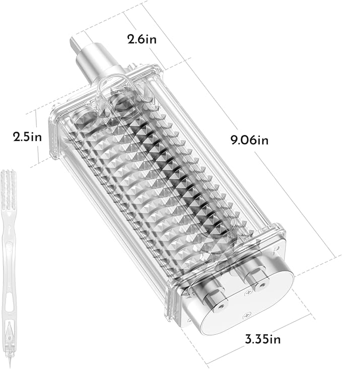 GVODE Meat Tenderizer Attachment for KitchenAid Stand Mixer, Easy Clean | Tenderize Beef, Pork and Mutton For Steak and Schnitzel Prep with Mixer-Hub Operation, Stainless Gears and Brush Cleanup