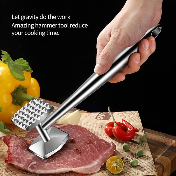 Aliglow Meat Tenderizer Hammer Tool Mallet Pounder for Kitchen Tenderizing Steak Beef Poultry