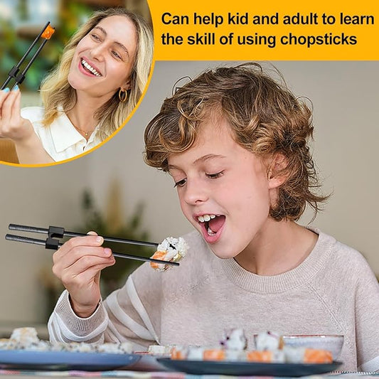 8 Pairs Reusable Training Chopsticks for Beginners Kids Adults Learners, Chop Sticks Reusable Dishwasher Safe Non-Slip Chopsticks Trainers Set, Kids Chopsticks helper 9.5Inches