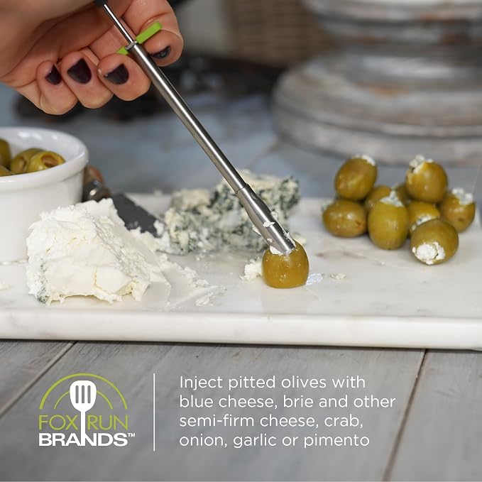 Fox Run Stainless Steel Olive Stuffer Tool, 5.5" Blue Cheese Olive Maker